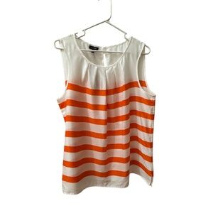 NWT Talbots white and orange blouse size 12